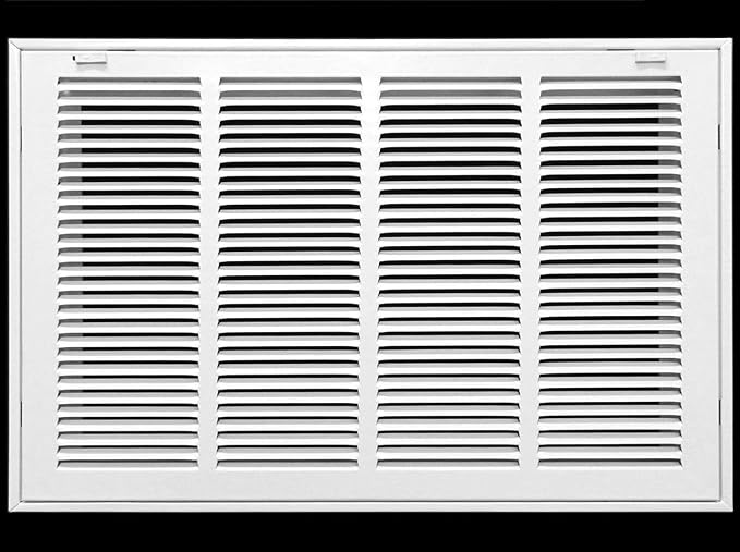HVAC Premium 22 x 10 Duct Opening Steel Return Air Filter Grille, for 1-inch Filter, Removable Door, Flat Stamped HVAC Vent Cover Grille, Outer Dimensions 24.5 x 12.5