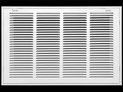HVAC Premium 22 x 10 Duct Opening Steel Return Air Filter Grille, for 1-inch Filter, Removable Door, Flat Stamped HVAC Vent Cover Grille, Outer Dimensions 24.5 x 12.5