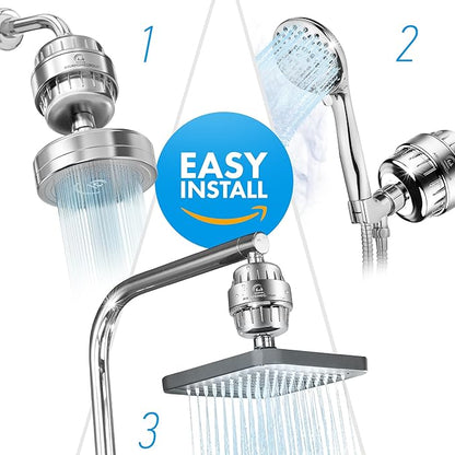 AquaHomeGroup 20-Stage Premium Shower Filter Replacement Cartridge with Spin Propeller (No Housing) - Water Filter Refill Compatible with Any Shower Filter of Similar Design 15 and 20 Stages