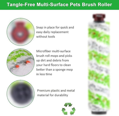 for CrossWave Pet Pro 2306A CrossWave 1785 Series Replacement Parts 2 Pack 2460 Multi-Surface Pet Pro Cleaner Brush Rolls Tangle-Free+2 Pack 1866 Vacuum Filters Part 1613568 1608684