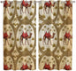 2 Panel Kitchen Cafe Curtains, Brown Desert Camels Sunlight Filtering Nature Air Through, Window Decor Tier Curtains for Living Room 80W x 63L inch Tropical Date Coconut Trees Cords Leaves