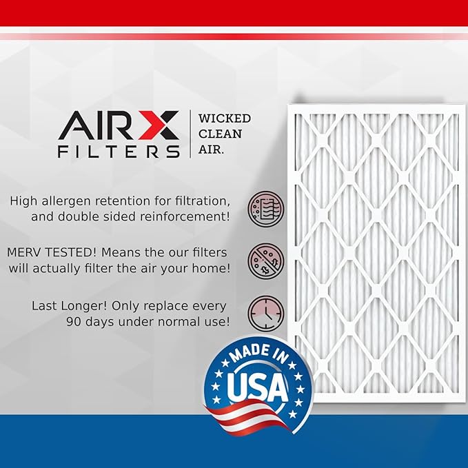 AIRX FILTERS WICKED CLEAN AIR. 12x24x1 Air Filter MERV 11 Electrostatic Pleated Air Conditioner Filter 6 Pack HVAC AC Furnace Filters