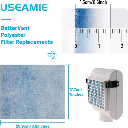 6 Pack Compatible Replacement Filters for Bettervent Indoor Dryer Vent Double Layer Design Pre-cut