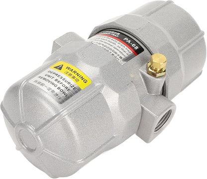 Universal Automatic Drain Valve Pneumatic Filter, 1/2in NPT Interface Drainage Valve for Compressed Air Systems, Aluminum Alloy Shell with Adjustable Brass Knob, 0-16Bar Working