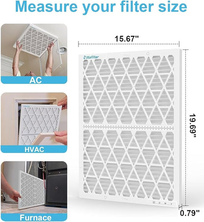Reusable 16x20x1 Air Filter (MERV 8), 1 Foldable Frame + 6 Refills (Not Individual Filters), Greener HVAC AC Furnace Air Filters MPR 700&FPR 5(Actual Size:15.75"x19.75"x0.75")