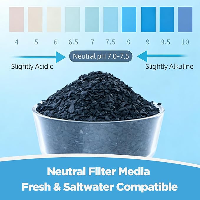Aquarium Activated Carbon,Charcoal Filter Media from Steam Activated Coconut Shell, Chemical Free Odor & Color Remover, Pure Carbon for Freshwater & Saltwater Fish Tanks, 1 LB Bag(AC-01)