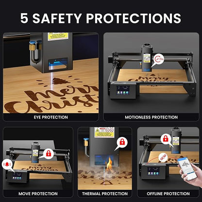 LONGER RAY5 20W Higher Accuracy Laser Engraver and Cutter, 130W Laser Engraving Cutting Machine can Cut 0.05mm Metal and Engrave Hundreds of Colors On Metal Steel 3.5"Touch Screen for DIY