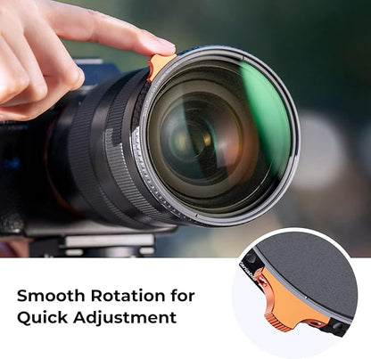 K&F CONCEPT 55mm Black Diffusion Mist 1/4 Effect & Variable ND2-400 (1-9 Stops) Neutral Density Filter 2 in 1, Putter Adjust Multi-Function Camera Lens Filter with 28 Multi-Coated (Nano-X Series)