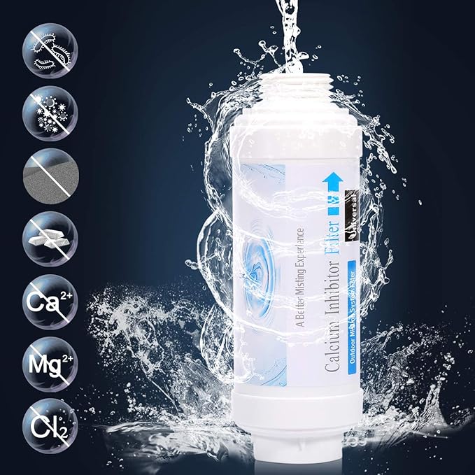 CozyCabin Pack of 2 Mist Calcium Inhibitor Filter Outdoor Misting System Filter, Prevent Nozzles Clogging for Garden Patio Mister