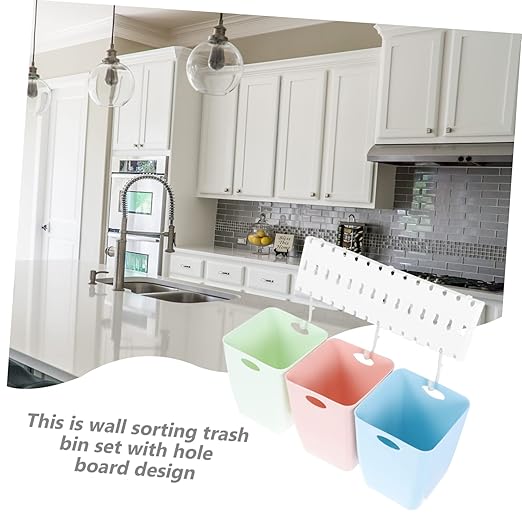 1set Wall-Mounted Sorting Trash Bin Space-Saving Recyclable Garbage Bins for Kitchen Easy Installation Multi-Functional Design for Waste Separation and Organization