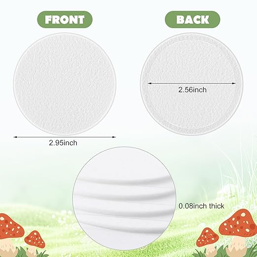 48 Pcs 2.5" Monotub Adhesive Filter Disks-2MM Thick Monotub Filter Discs-Monotub Filters for Mushroom Growing Supplies Filter Pad Replacements