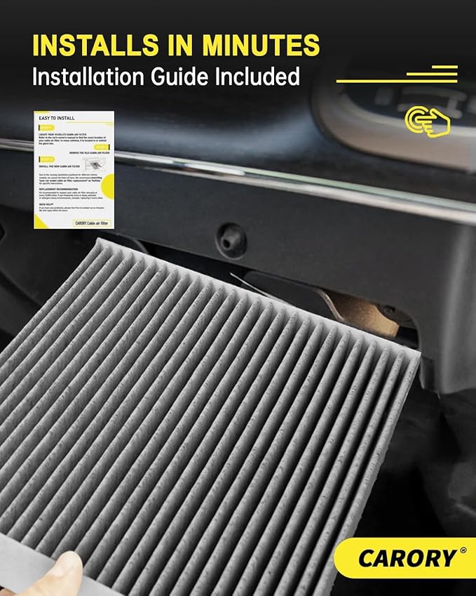 Cabin Air Filter w/Activated Carbon for Chevy, GMC, Cadillac Select Models - Silverado 1500/2500, Suburban, Avalanche 1500, Tahoe, Sierra 1500, Yukon, Escalade, and More