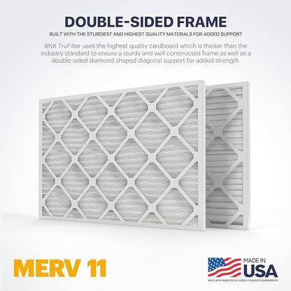 BNX TruFilter 10x30x1 Air Filter MERV 11 (4-Pack) - MADE IN USA - Allergen Defense Electrostatic Pleated Air Conditioner HVAC AC Furnace Filters for Allergies, Dust, Pet, Smoke, Allergy MPR 1200 FPR 7