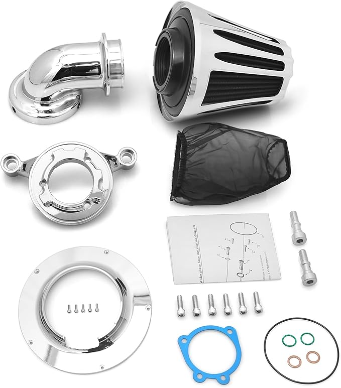 Big Sucker cone Air filter intake for harley air Cleaner Sportster Softail fatboy heritage dyna touring street road king Glide (Deep style -Chromed, TypeB: Touring 01-07, Softail Dyna 99-15)