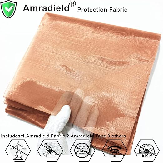 Amradield 4 Pack Pure Copper Mesh 9.8"x9.8" for Grounding Influence Signal 200 Dense Filter Screen Woven Crafts Window Protection for Air Vents Metal Mesh Sheet for Hole Blocking Insect Away