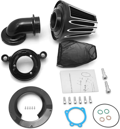 Big Sucker cone Air filter intake for harley air Cleaner Sportster Softail fatboy heritage dyna touring street road king Glide (Deep style -Black, Type A : For Sportster XL models)