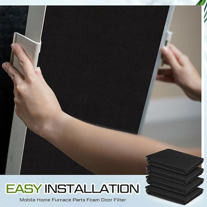 Nuanchu 4 Pack 26" x 16" x 1/4" Mobile Home Furnace Door Filter Furnace Parts Foam Door Filter Washable Reusable Cut to Fit Replacement for Mobile Manufactured Modular Homes Air Conditioner