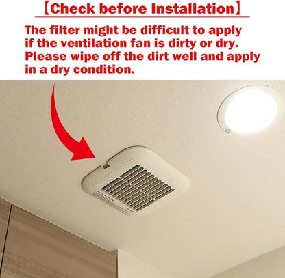Easy Apply Dust Filter for Ventilation Fan, Peel & Stick, Self-Adhesive, FILTAN, Made in Japan, 3pcs