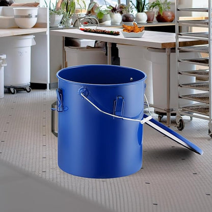 VEVOR Fryer Grease Bucket - 6 Gal Carbon Steel Oil Disposal Caddy with Rust-Proof Coating, Transport Container with Lid, Lock Clips, Filter Bag for Hot Cooking Oil Filtering