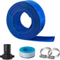 Eastrans 1 1/2 in x 100 ft Pool Backwash Hose Kit with Female NPT Adapter,Heavy Duty Discharge Pump Hose for Swimming Pool,Reinforced Pool Drain Hose with 2 Clamps and Thread Seal Tape,6 Bar