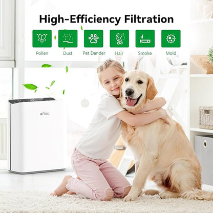 Afloia Original 3-Stage Filter, Compatible with Europa Air Purifier, Remove Pets Hair Dander Odor Dust Smoke Mold Pollen