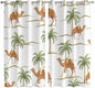 2 Panel Kitchen Cafe Curtains, Desert Camels Sunlight Filtering Nature Air Through, Home Decor Window Covering Tier Curtains for Bedroom Living Room 104W x 84L inch Tropical Date Palm Trees Animal