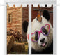 Farm Panda Living Room Curtains 84 Inch Length, Window Curtains Tab Top, Farmhouse Barn Funny Animals Butterfly Light Filtering Window Treatments Drapes 42"x84" 2 Panel