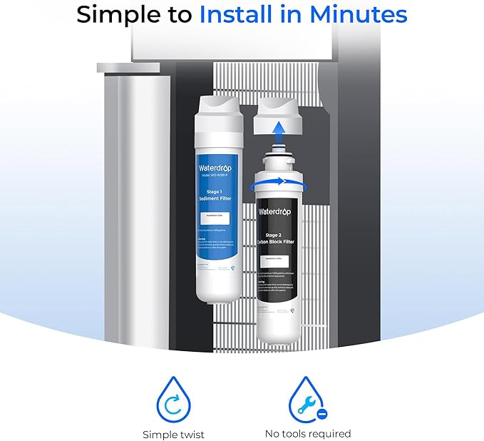Waterdrop W281 Water Filters for Water Coolers, Replacement for Avalon® branded Bottleless Water Coolers Filters, 1,500 Gallon Extended Lifespan, More Pure Enjoyment, 2 Count（1 Set）