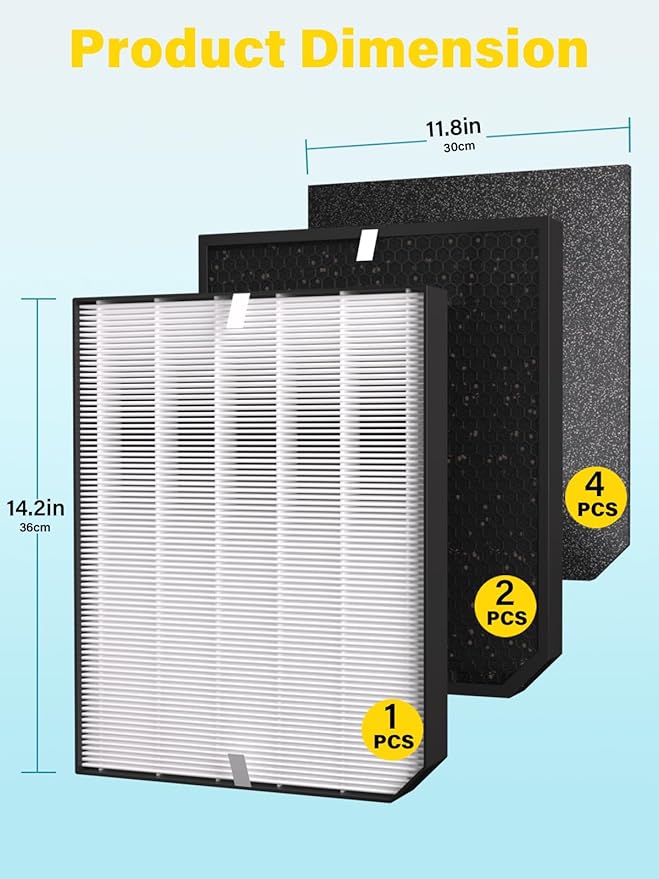 2000 Replacement Filters Compatible with Air Doctor AD2000 & AD2000i Air Purifiers, Includes 2 Efficiency Filter, 4 Carbon Filters & 8 Pre-Filters, Compare to Part # ADF2001 ADF2002 ADF2003