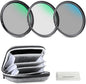 NEEWER 62mm UV/CPL/ND Lens Filter Kit with Hard Shell Storage Case, Multicoated Optical Glass & Aluminum Alloy Frame, UV + Circular Polarizer (CPL) + Neutral Density (ND4) Filter for Camera Lens