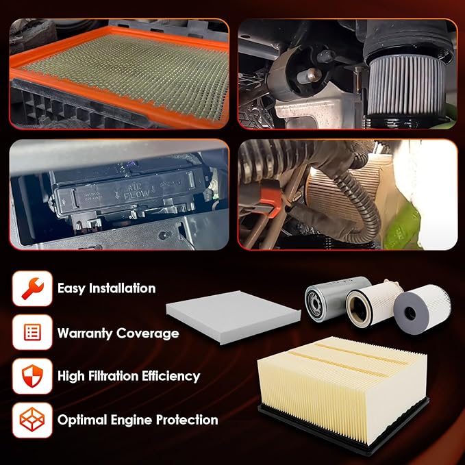 Diesel Filter Kit for 6.7L Cummins Compatible with 2019-2024 Dodge Ram 2500 3500 4500 5500, Fuel/Air/Oil Filter,Water Separator-Replaces 68157291AA 68406048AA 53034051AB 05083285AA 68436631AA