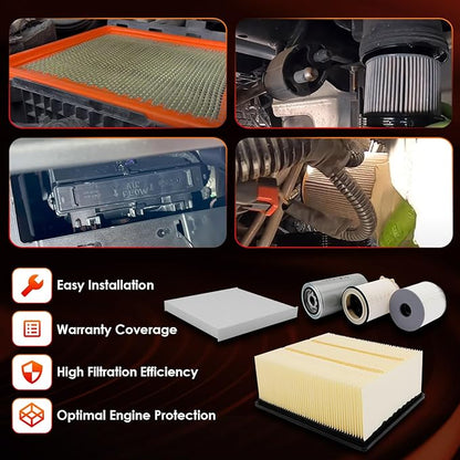 Diesel Filter Kit for 6.7L Cummins Compatible with 2019-2024 Dodge Ram 2500 3500 4500 5500, Fuel/Air/Oil Filter,Water Separator-Replaces 68157291AA 68406048AA 53034051AB 05083285AA 68436631AA