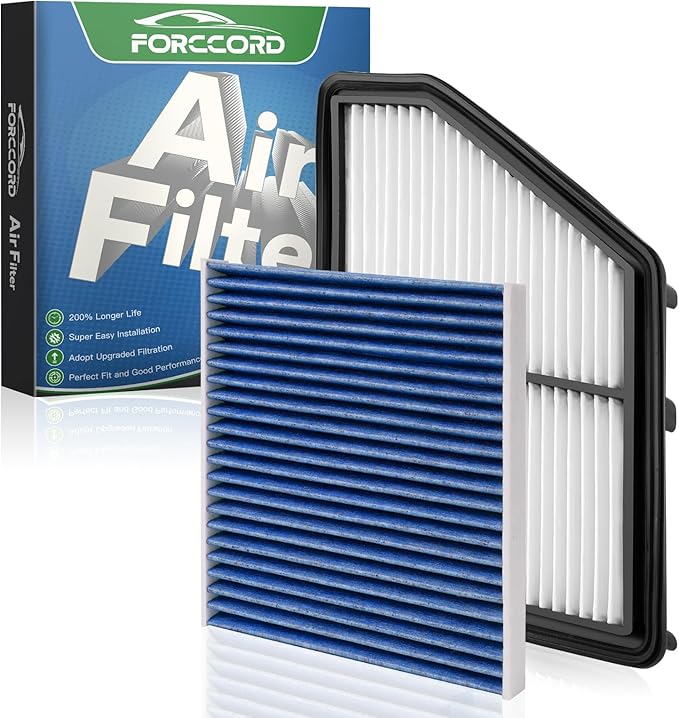 Cabin & Engine Air Filter Combo Fit for Honda Civic 2016-2025 2026 2.0L, HR-V 2023-2026 2.0L Activated Carbon Cabin Filter Replace#CF11182 CA12051 Air Filter for My Car Naturally Aspirated