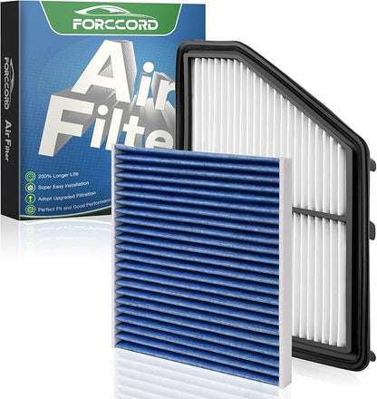 Cabin & Engine Air Filter Combo Fit for Honda Civic 2016-2025 2026 2.0L, HR-V 2023-2026 2.0L Activated Carbon Cabin Filter Replace#CF11182 CA12051 Air Filter for My Car Naturally Aspirated