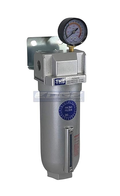 HEAVY DUTY INDUSTRIAL GRADE COALESCING FILTER WITH 0.01u MICRON ELEMENT, 11oz METAL BOWL, REMOVES 99.98% MOISTURE, VAPOR AND OIL FROM COMPRESSED AIR LINES, MANUAL DRAIN (3/4" NPT, 11oz BOWL)