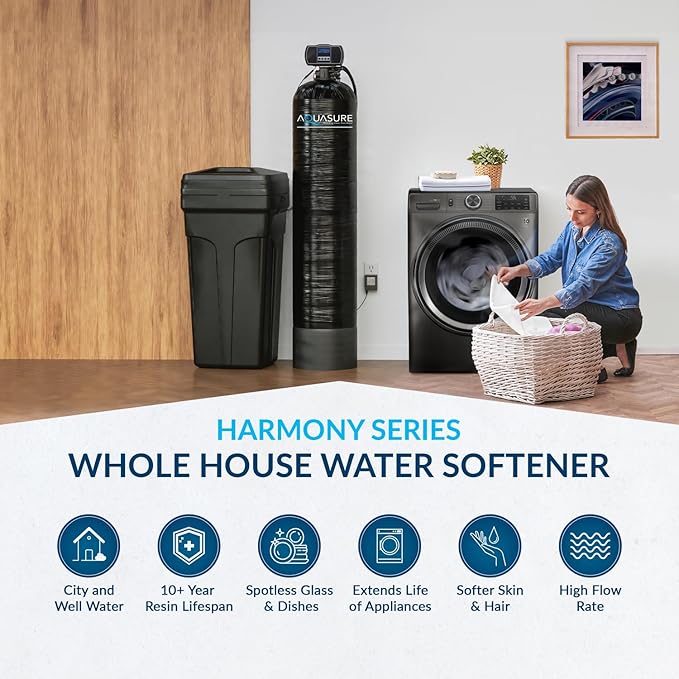 Aquasure Harmony Series 72,000 Grains Whole House Water Softener w/High Efficiency Digital Metered Control Head (72,000 Grains)