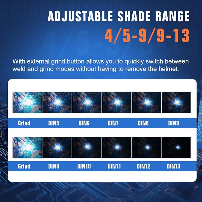 TRQWH Auto Darkening Welding Lens - Welding Helmet Lens True Color Technology with 4 Arc Sensor Ajustable Shade Range 4/5-13 Automatic LCD Lens Dimming Shade Filter 4.49x5.24in Auto Welding Lens