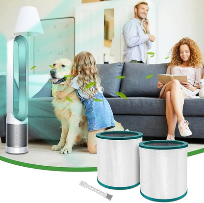 TP01 TP02 Replacement Filter 2 Pack Compatible with Dyson Pure Cool Link TP01, TP02, TP03, BP01, AM11 Tower, NXBHG 360° True Filter, Compare to Part # 968126-03