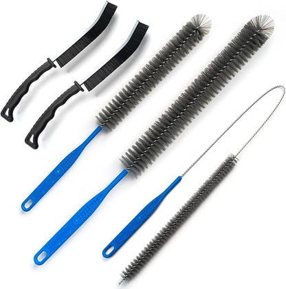 Dryer Vent Brush and Refrigerator Coil Cleaning Brush - Professional Appliance Cleaning Brush Set Dryer Vent Brush Kit with Long Handle for Lint Trap, Condenser, Radiator,grout brush for Deep Cleaning