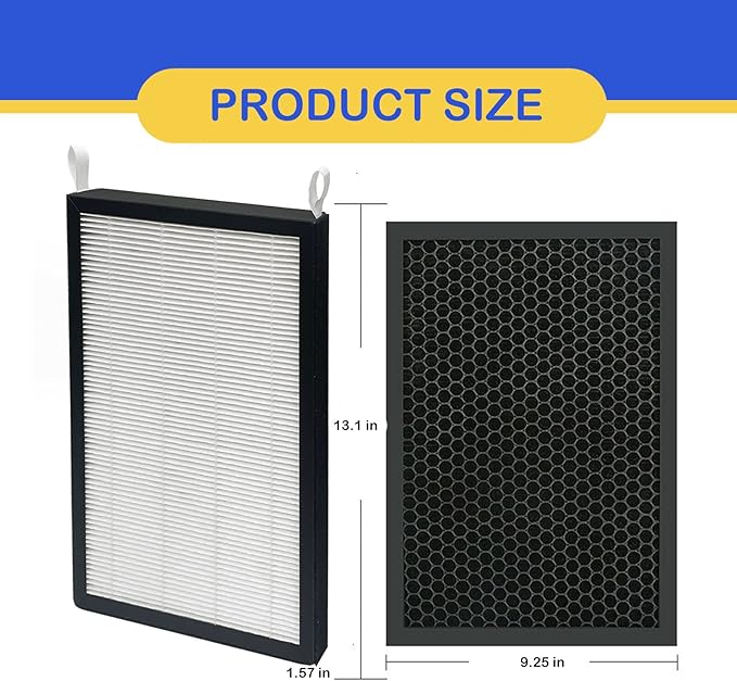 3 Pack True HEPA/Carbon Filters Replacement Compatible with NUWAVE OxyPure Large Area Smart Air Cleaner Purifier Models 47001, 47002, 47003, 47004, 47005, and 47006., Activated Carbon + HEPA Combo