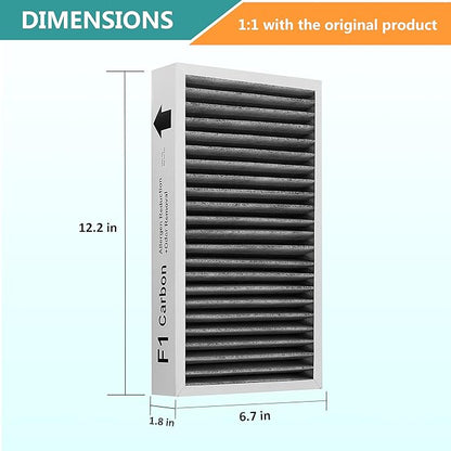 F1 Filter Allergen Reduction + Odor Removal, Compatible with Filtrete Air Purifier Models FAP-C01-F1, FAP-T02-F1, FAP-C01BA-G1, FAP-T02WA-G1, FAP-ST02W and FAP-ST02N, F1 Odor Filter, 2 Pack