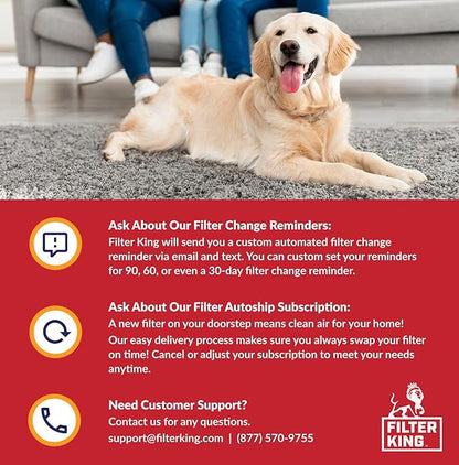 Filter King 14x24x1 Air Filter | 4-PACK | MERV 11 HVAC Pleated A/C Furnace Filters | MADE IN USA | Actual Size: 13.5 x 23.5 x .75"
