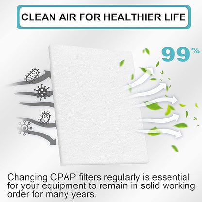 100 Packs Universal CPAP Filters Compatible with ResMed Air 10, Airsense 10, Aircurve 10, S9 Series, Airstart and More CPAP Machines,Premium Disposable CPAP Filters Supplies