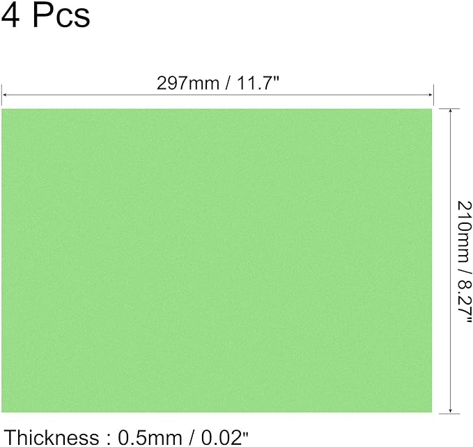 uxcell 4Pcs A4 Gel Light Lighting Filter Overlay Transparent Color Correction Plastic Vinyl PVC Sheets Photography Television Matte Green,0.5mm