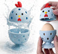 Egg Washer for Fresh Eggs, Egg Scrubber for Fresh Eggs, 2 Reusable Silicone Chicken Shaped Scrubs, Chicken Egg Cleaner, Eggshell Cleaner for Poultry Farm, Housewife Tools Vegetable Processing (Blue)