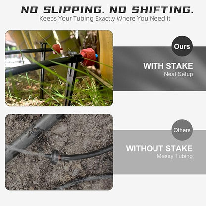 100 Pack Drip Irrigation Stakes for 1/8" to 1/4" Inch Drip Irrigation Tubing Hose Irrigation Support Stakes 5.79" H Suitable for Raising the Height of Drip Emitters/Heads or Drip Irrigation Parts