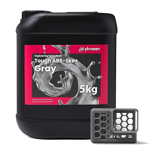 phrozen 3D Printer Functional Resin [Tough:ABS-Like+,Gray], 405nm DLP LCD UV-Curing Photopolymer Resin High Toughness for Plastic Models, Action Figures, Industry Applications, Prototyping (5KG)