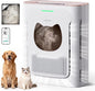 uahpet Pet Air Purifier for Home, Reduce Pet Hair, Dander, Odors, Dust, Smoke for Large Rooms up to 2100 Ft², Air Cleaner with H13 HEPA, Washable Pre-Filter & Air Quality Monitor, White+Pink