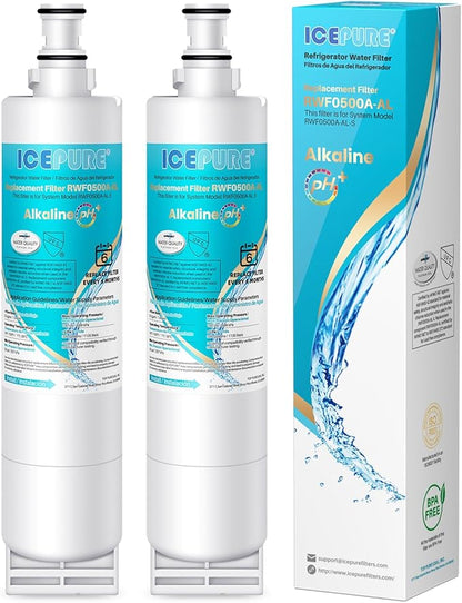 ICEPURE Alkaline 4396508 Refrigerator Water Filter Replacement for EDR5RXD1, EveryDrop Filter 5, Whirlpool 4396510, 4392857, 4396547, 9085, NL300, LC400V, PNL240V, WF-NLC240V WF285, Enhances PH, 2PACK
