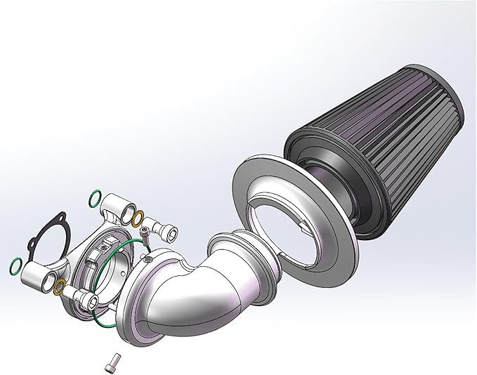Big Sucker cone Air filter intake for harley air Cleaner Sportster Softail fatboy heritage dyna touring street road king Glide (Nake - Chromed, Type A : For Sportster XL models)